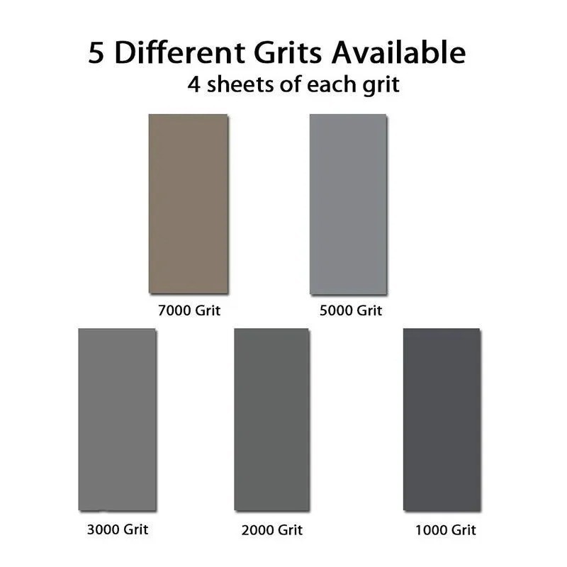 Wet Dry Sandpaper Assorted Grit 1000-7000 Automotive Wood Metal Polishing 20pc