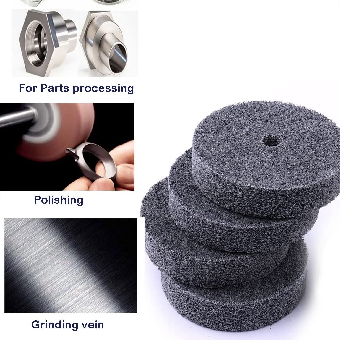 3 Inch Fiber Buffing Wheels Set – 5pcs for Metal Deburring & Polishing Needs