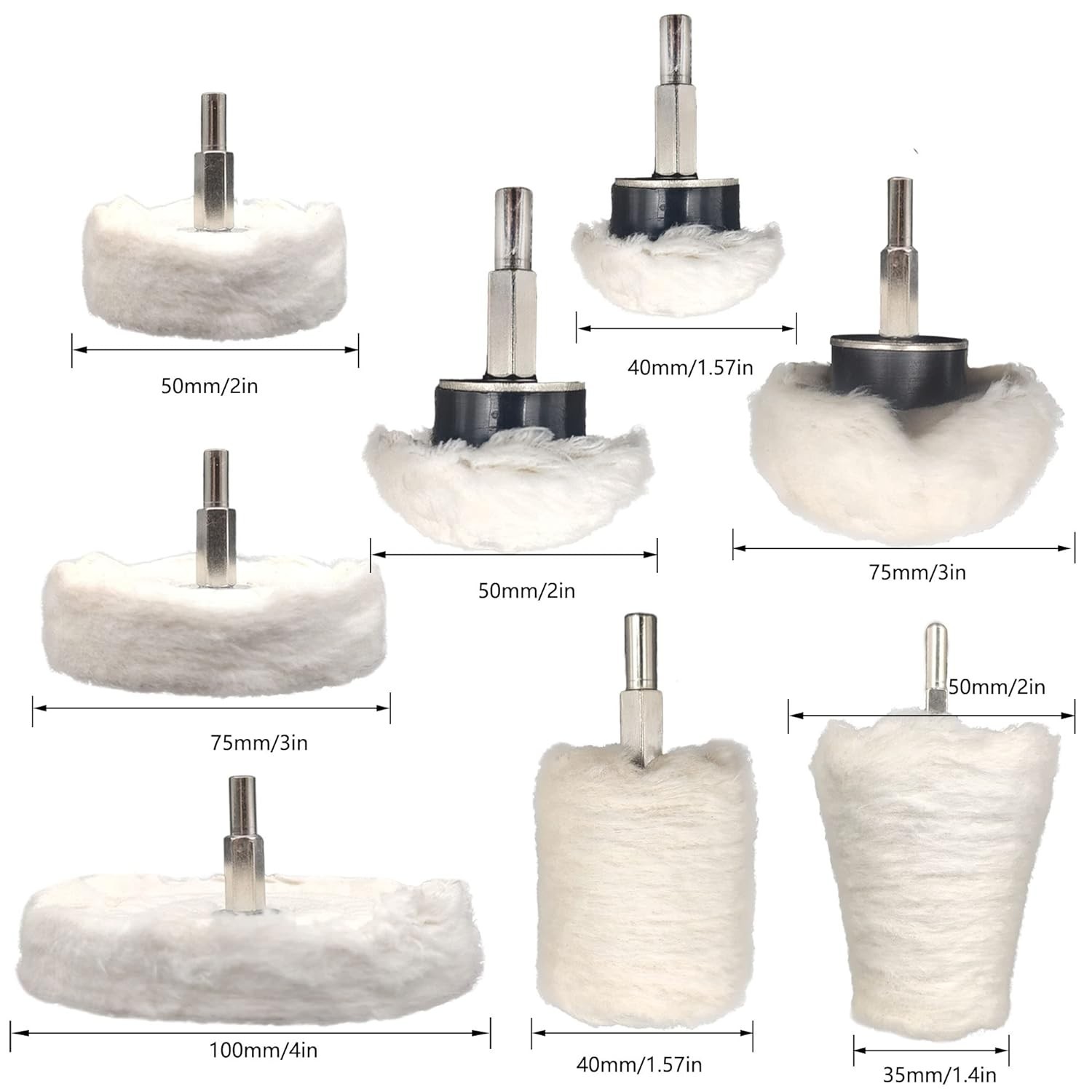 19-Pc Drill Buffing and Polishing Wheel Kit—Ideal for Metal and Glass Finishing