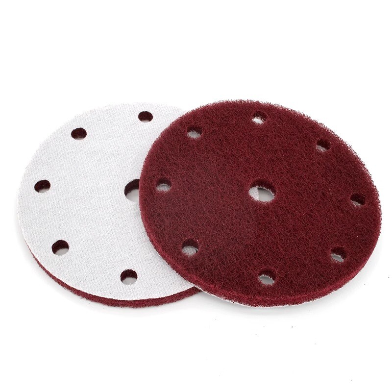 6 Inch 150 mm 9 Hole Hook Loop Sanding Discs Polishing Scrubber Grit 240/400/800