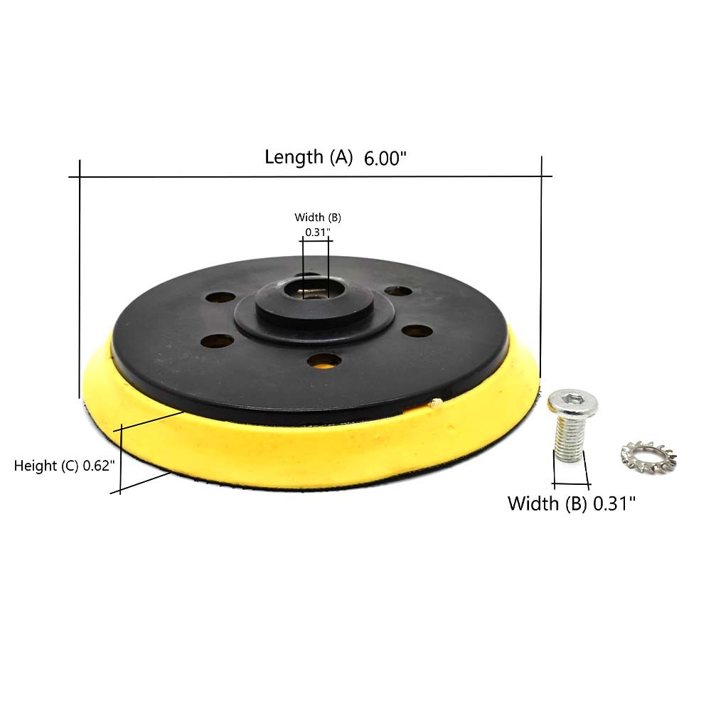 Rubber Sander Pad Soft (Hook & Loop 8 Holes 6″) Replaces Makita A-91207 – RSP44