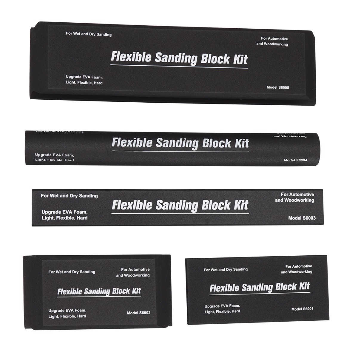 12 Pack EVA Foam Sanding Blocks Set Wet Dry for Auto Body Woodworking Furniture