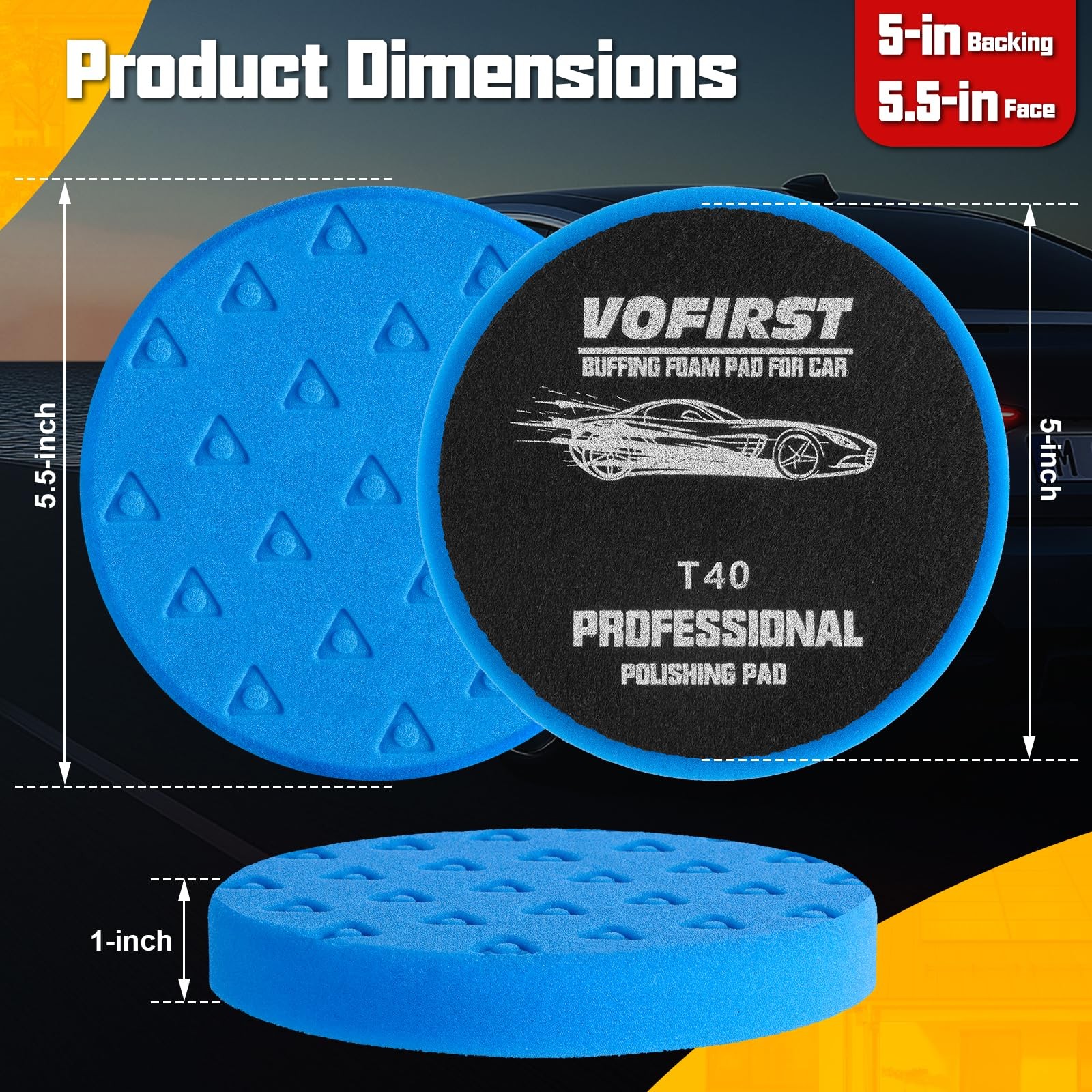 6 Pcs Buffing Polishing Pads, 5.5 Inch Pads for 5 Inch, 6P