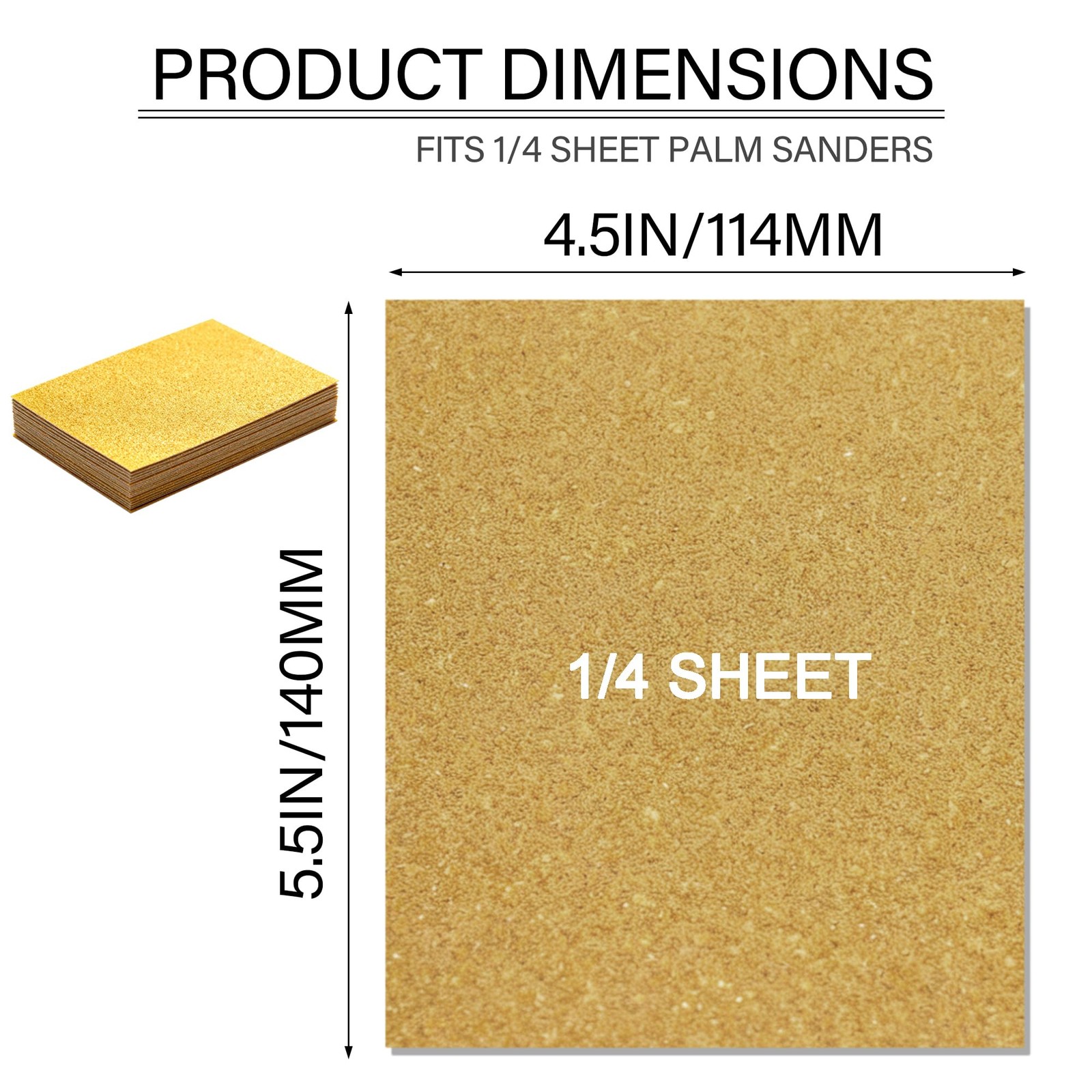 50 PCS 5.5×4.5 In 1/4 Sheet 80400 Grit Drywall Wood Sandpaper Assortment