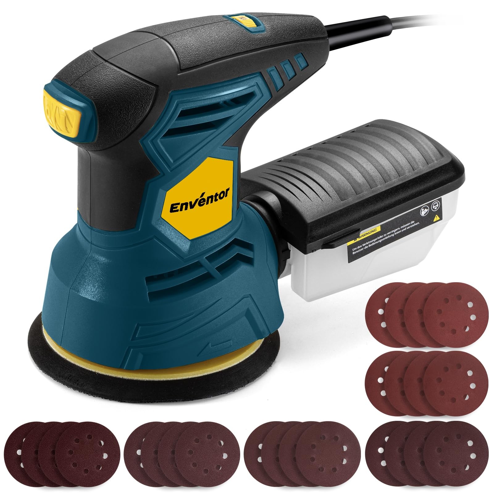 Enventor 2.5A Random Orbital Sander, 300W 5-Inch Electric Sander