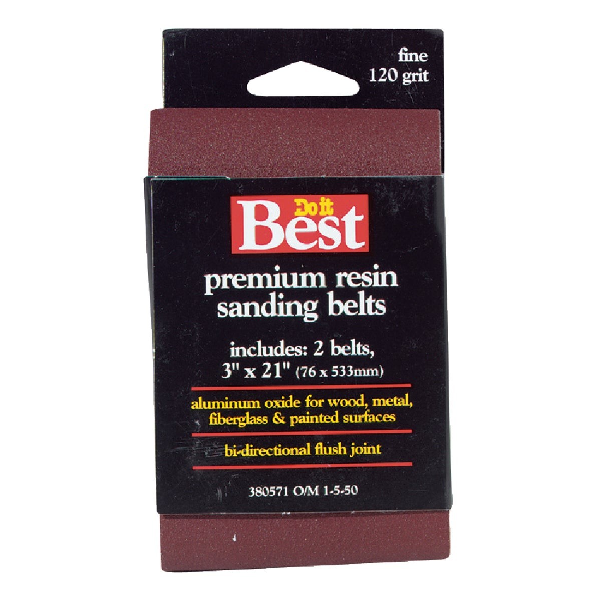 Do it Best 3 In. x 21 In. 120 Grit Heavy-Duty Sanding Belt (2-Pack) SIM Supply,