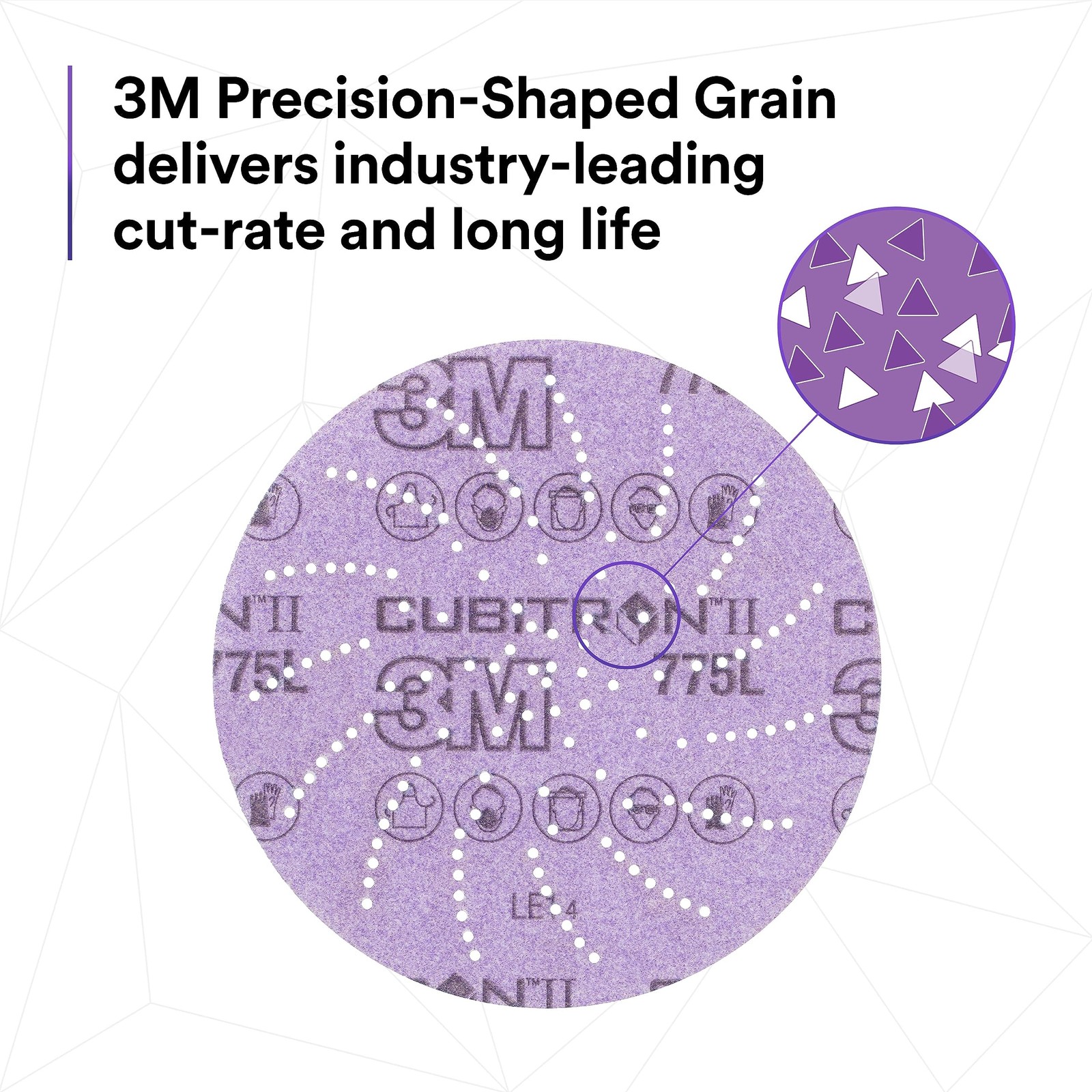 3M Xtract Cubitron II Hookit Clean Sanding Film Disc 775L, 150+, 3 3 in, 150+