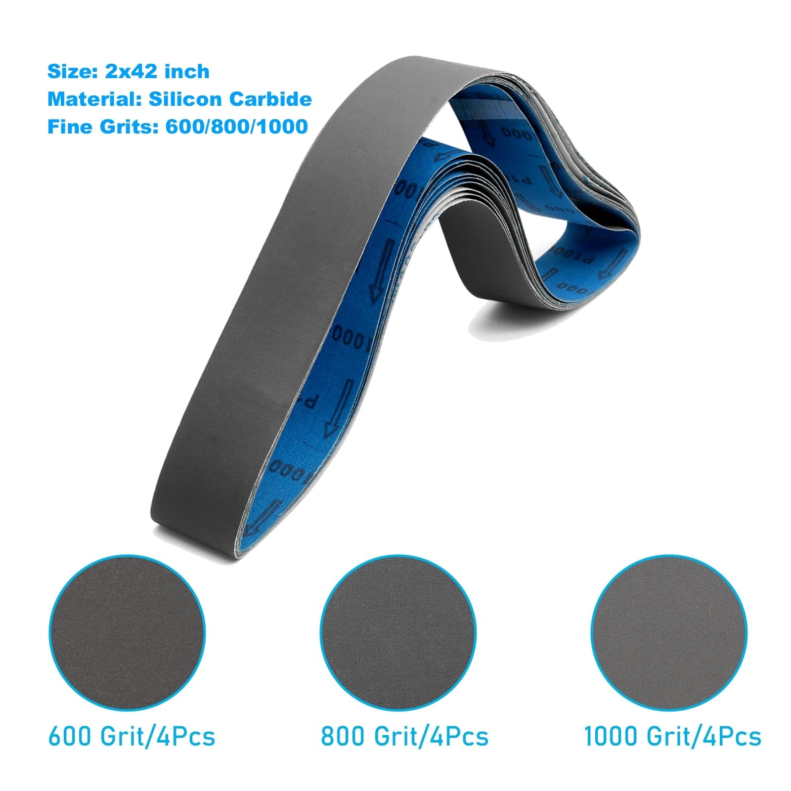2 x 42 Inch Silicon Carbide Sanding Belts 2×42 Knife Sharpening Belt Sander B…