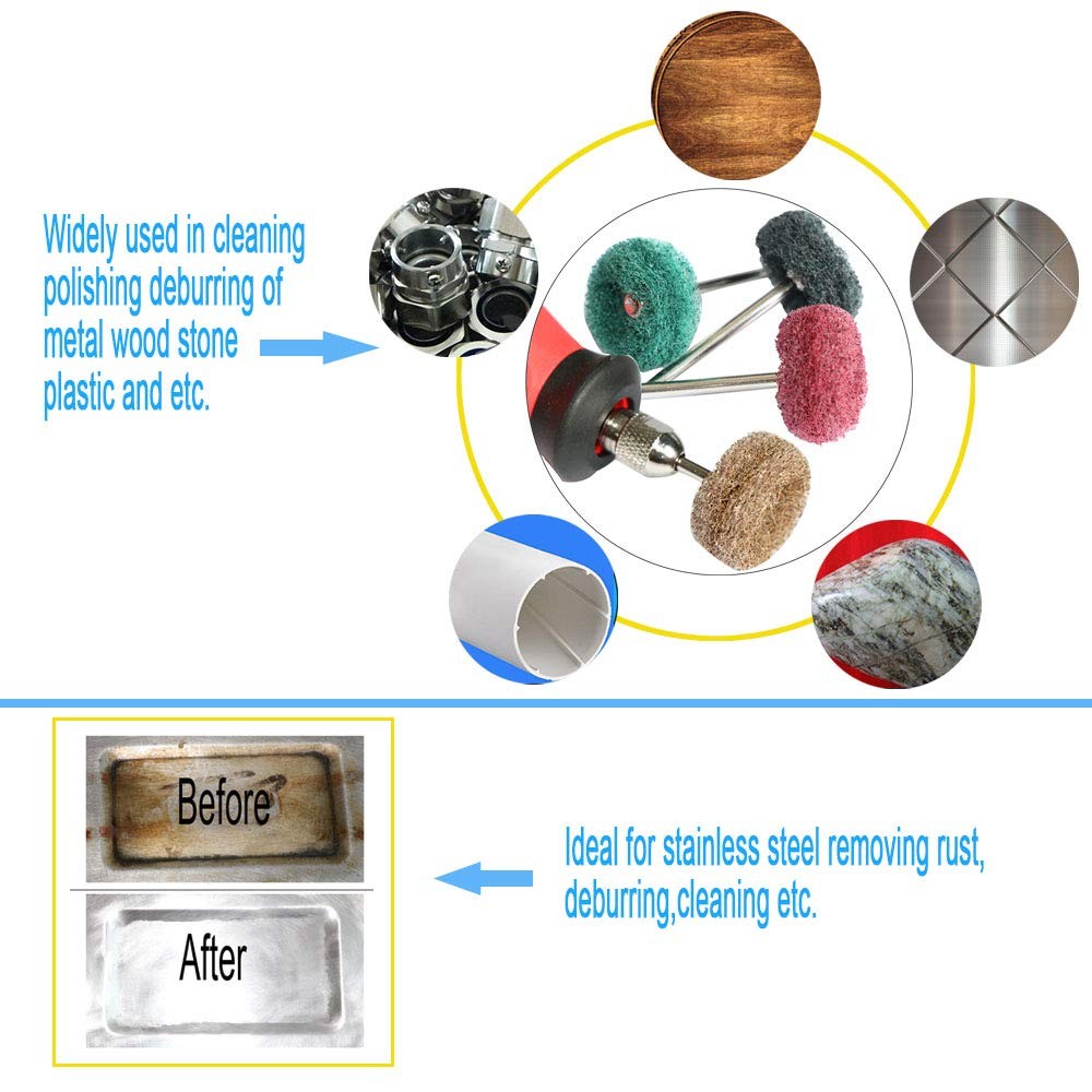 Buffing Polishing Wheel Set for Rotary Tool Rust Removal Abrasive
