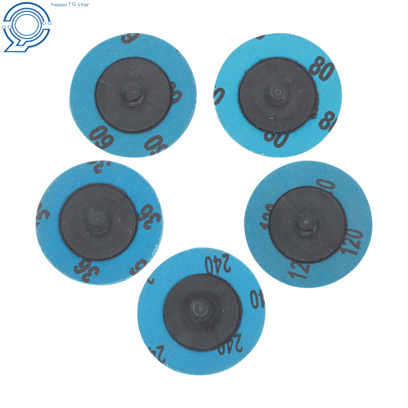 50 Pack Mixup 2 Inch Roll Lock Quick Change Discs Set 36/60/80/120/240 Grit