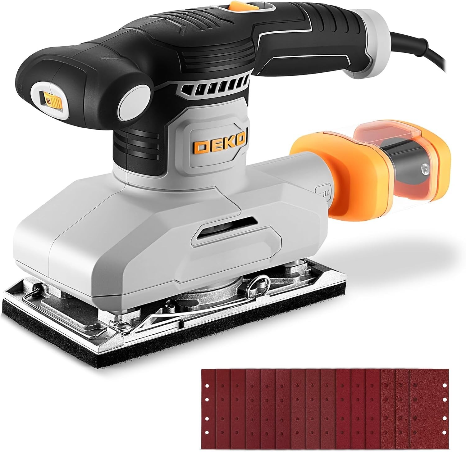 2.2 Amp 1/3 Sheet Palm Sander for Woodworking, Variable Speed up to 26,000…