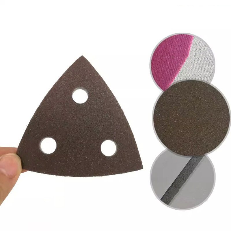 80*80*80mm 3 Holes Triangle Sandpaper Multitool Sanding Pads Abrasive Polishing