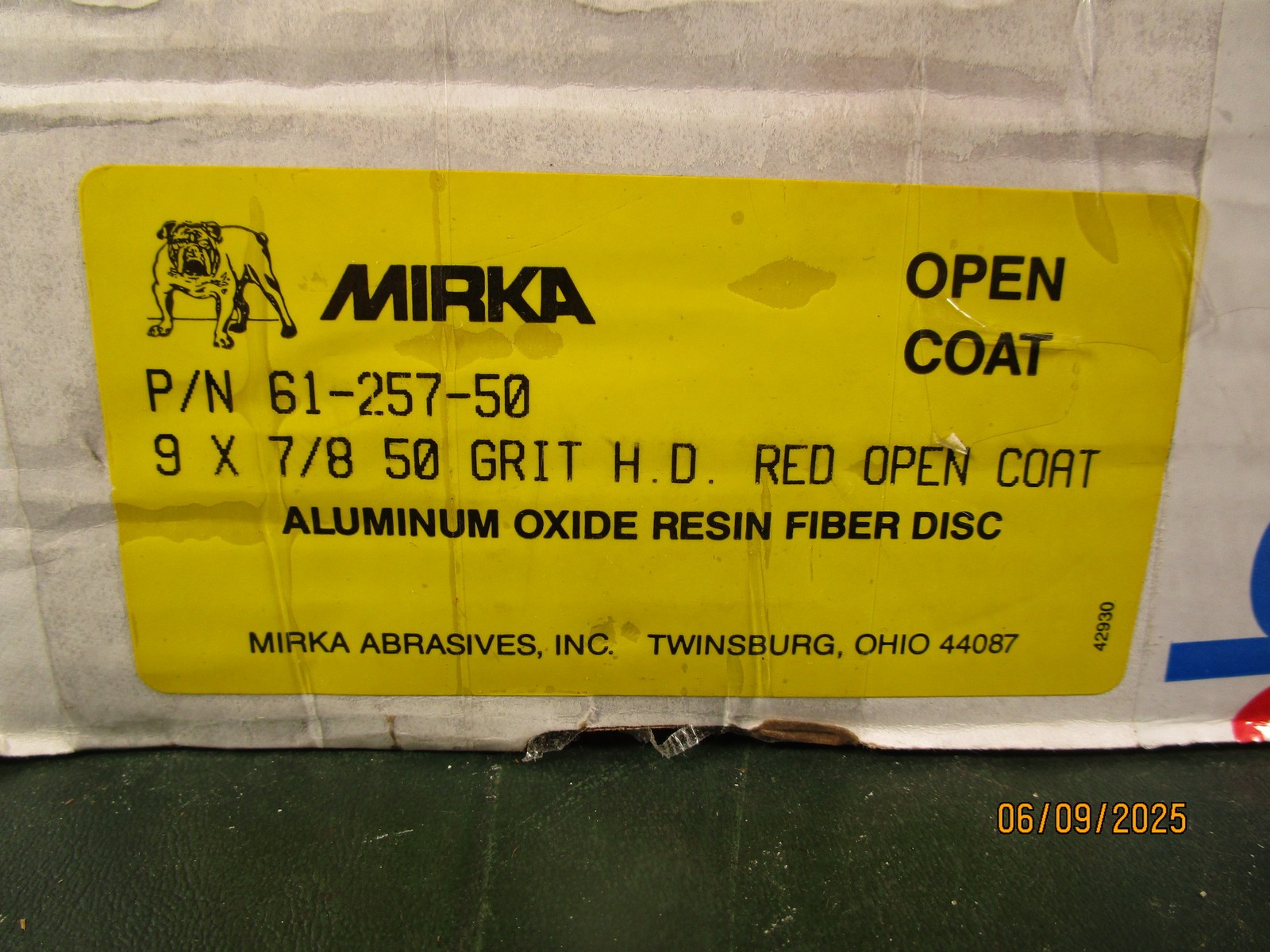 Mirka 25pc 9″ x 7/8″ 50 Grit Grinding Sanding Disc Alum Oxide