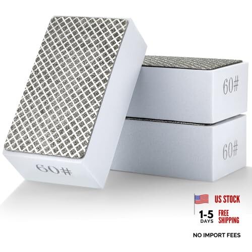3 Pcs Diamond Hand Polishing Pads, 60 Grit Diamond Sanding Pad 3PCS-60#