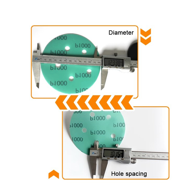 125mm Wet & Dry Sanding Discs 5 Inch Sandpaper Film Pads Green 5 Hole 1000 Grit