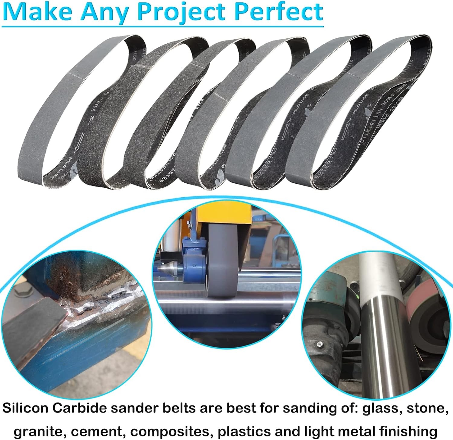 12 Pack 2 x 42 Inch High Performance Silicon Carbide Sanding Belts 2 x 42