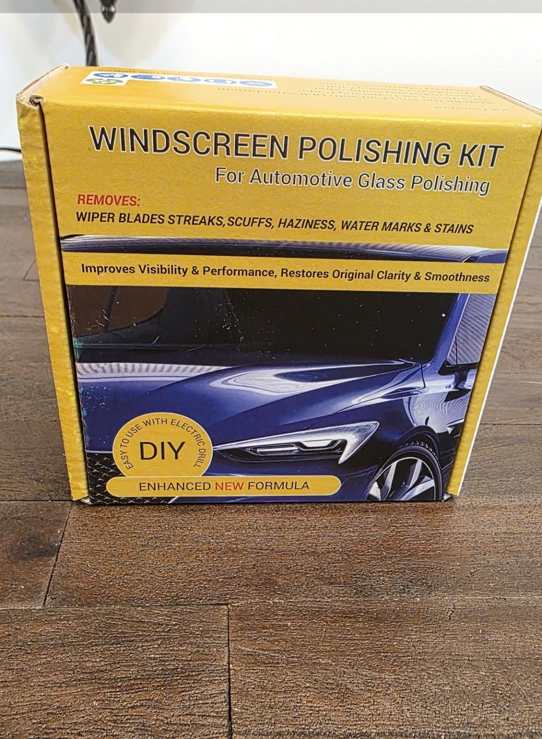 Glass Polish Windscreen Polishing Kit 1.7oz Compound, 3″ Pad, Drill Attachment