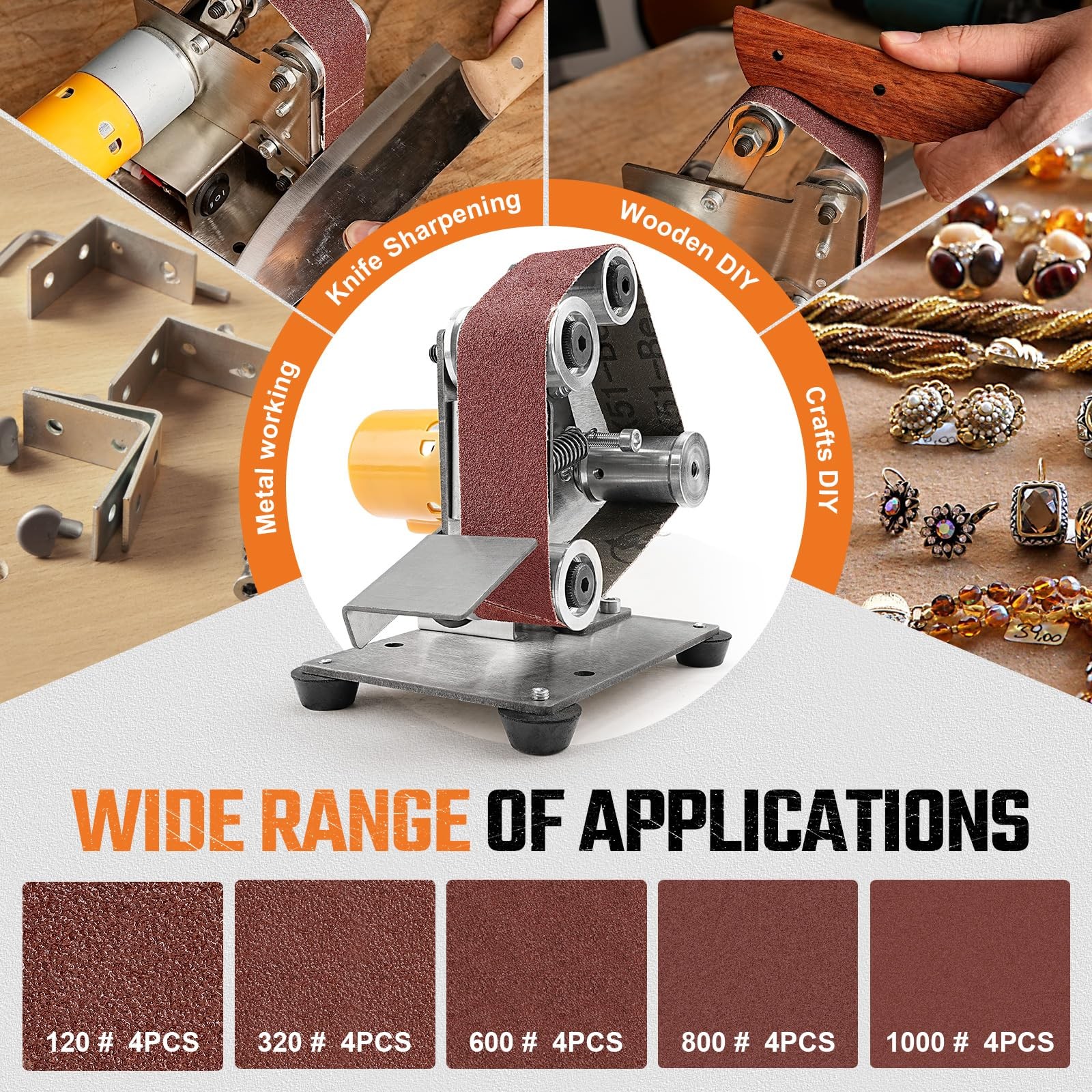 Mini Electric Belt-Sander Knife-Sharpener Sanding Machine – Small Bench…
