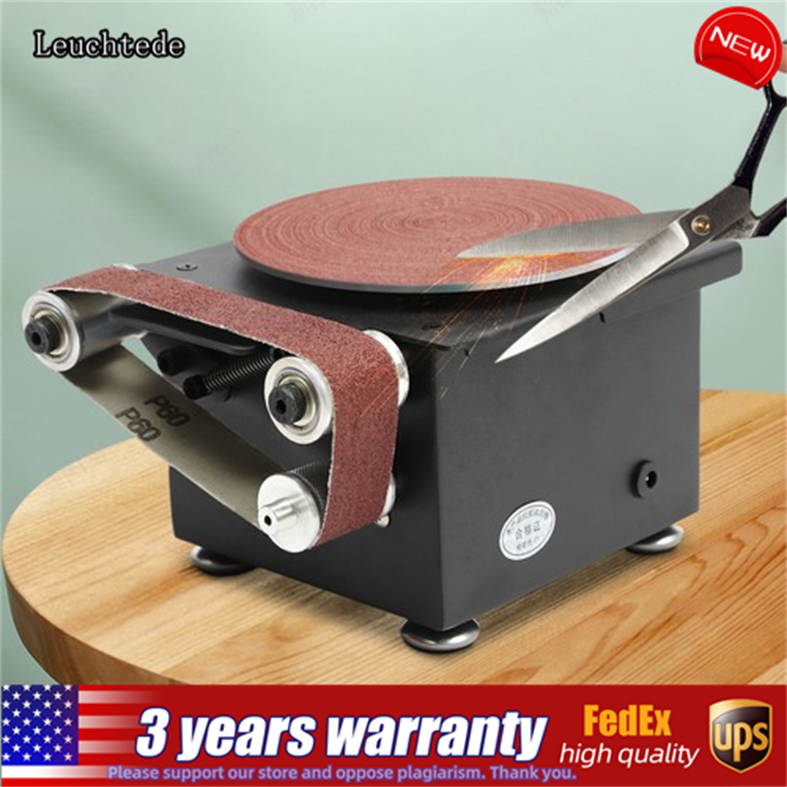 6inch Mini Belt Disc Sander Edge Sharpener Electric Bench Polisher Tools Kit