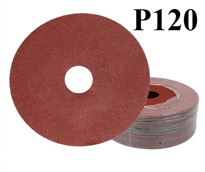 25PCS 4-1/2″ Aluminum Oxide Resin Fiber Grinding Sanding Discs for Wood 120Grit