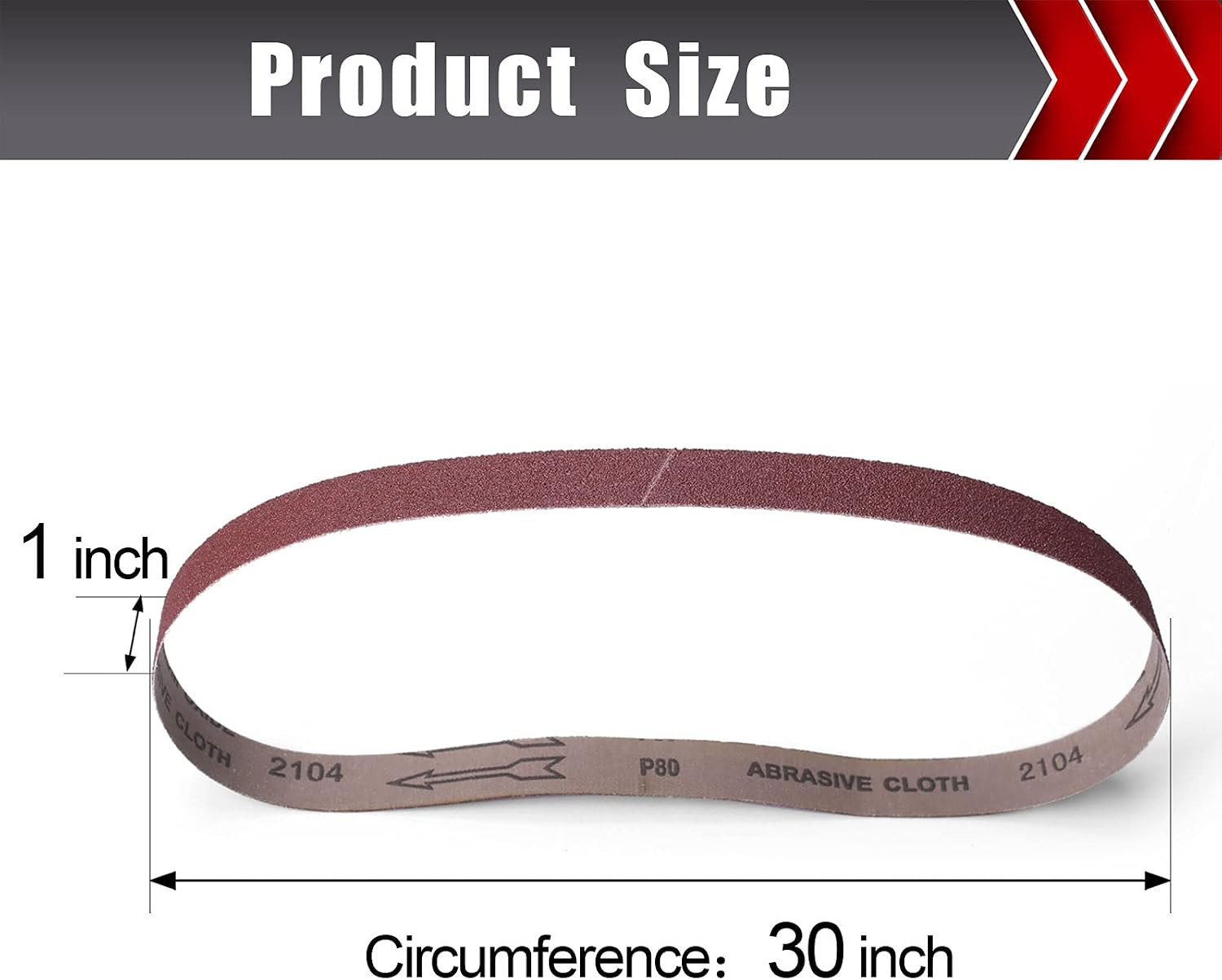 12 Pcs 1″X30″ Sanding Belts, 60/80/120/180/240/400 Grit Aluminum