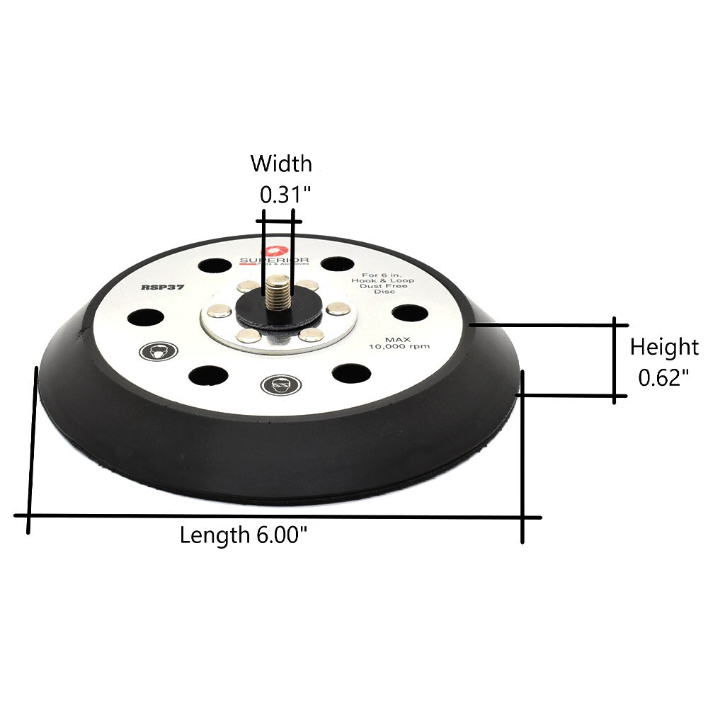 Random Orbit Sander Hook & Loop 6″ Pad Replaces Porter Cable 18001 – RSP37