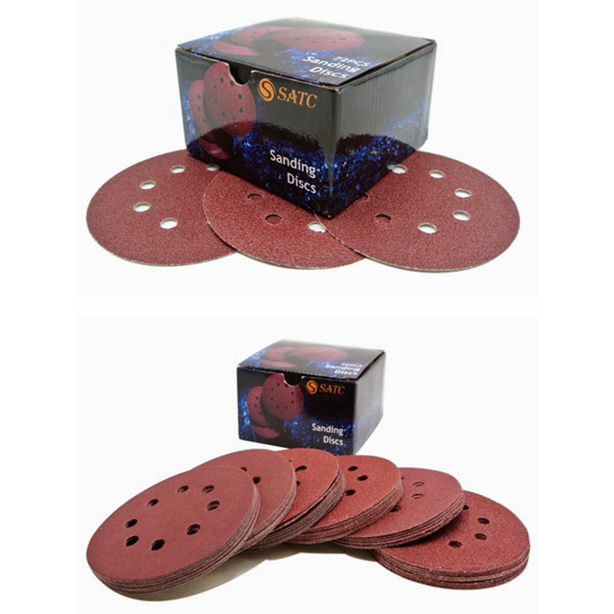 5″ Sanding Discs 40 60 80 120 180 240 320 Grit Assorted Hook & Loop 8-Holes