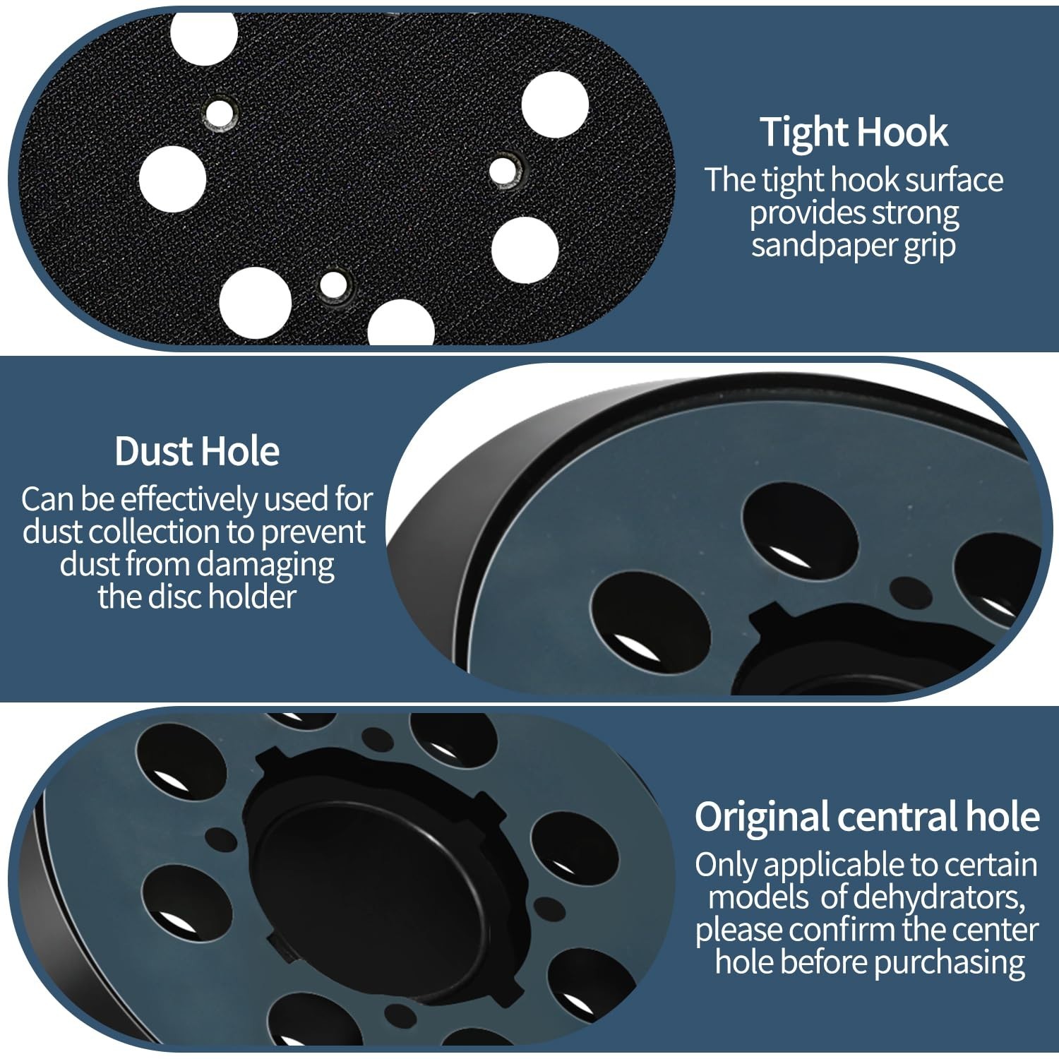 2 Pack Sander Pad for Dewalt DWE64233 & N329079, 5″ 8 Hole Hook and Loop Orbital