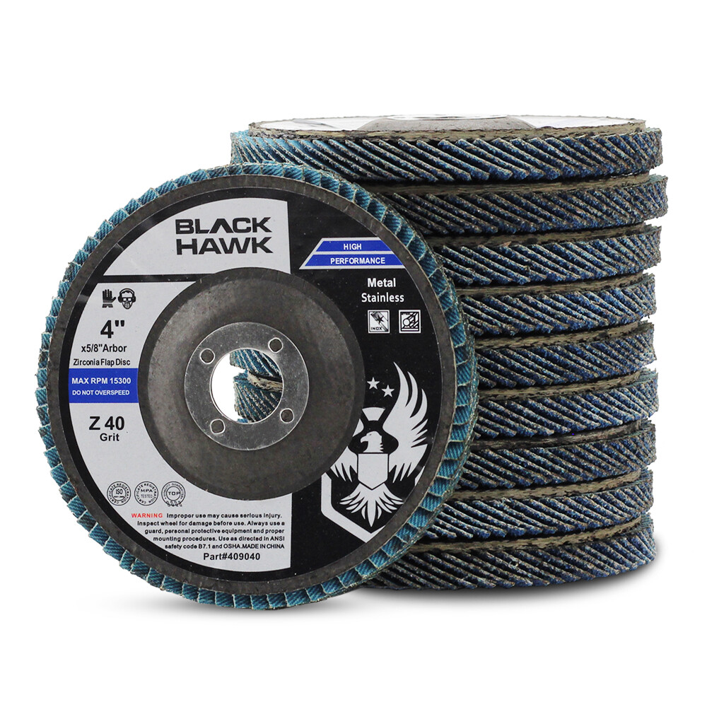 BHA 4″ x 5/8″ Zirconia Flap Discs Grinding Wheels for Angle Grinder – 10 Pack