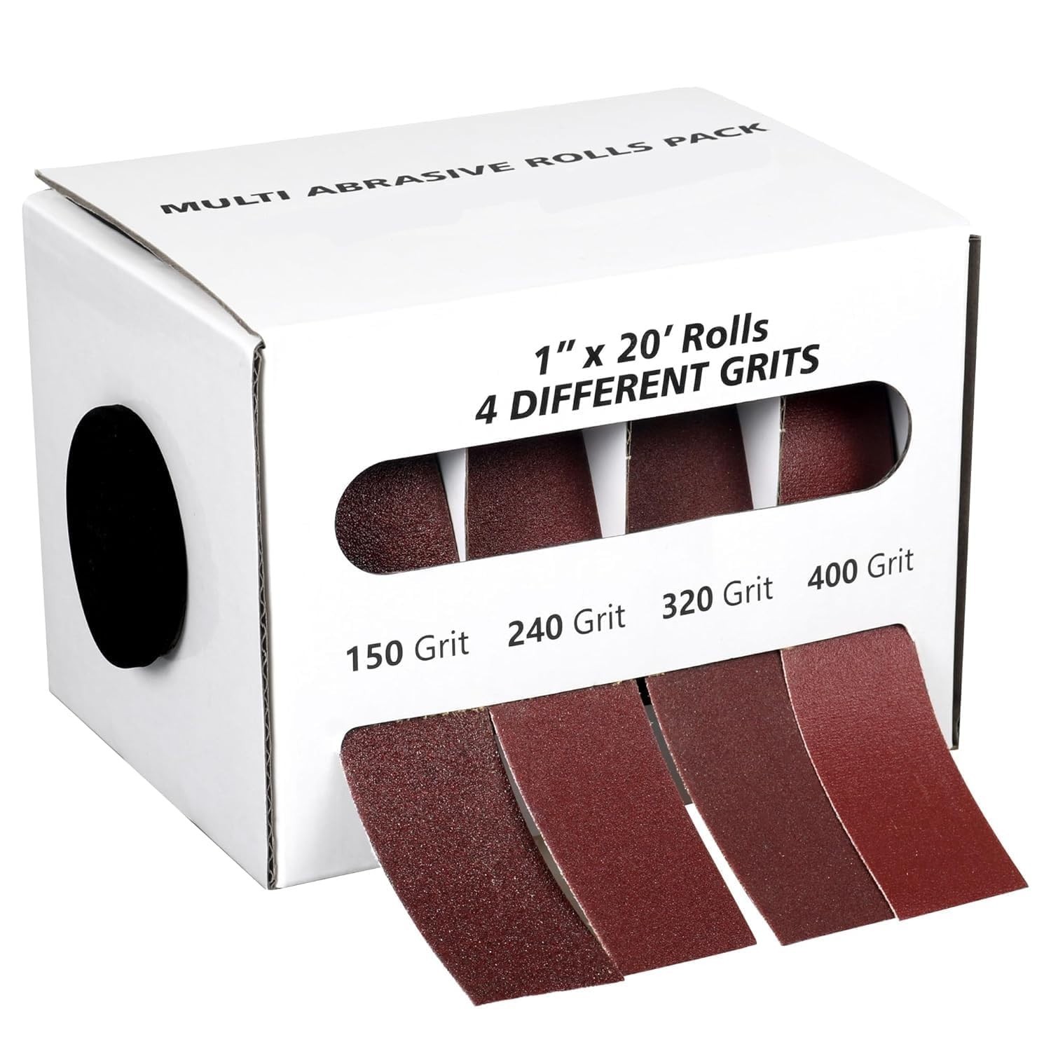 1” x 20FT Aluminum Oxide Sandpaper Rolls – 4 Grits for Metal & Wood Working