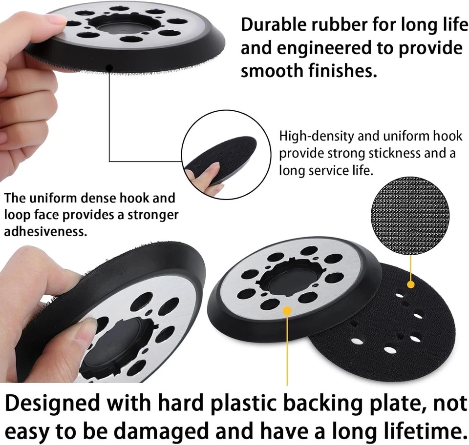 2Pk Sander Replacement Pad for Dewalt, 5-Inch 8 Holes Hook & Loop Aluminum Alloy