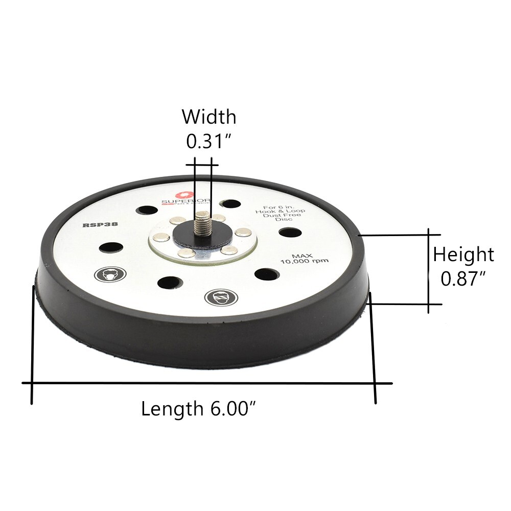 Random Orbit Sander Hook & Loop 6″ Pad 6 holes rep Porter Cable 18002 – RSP38