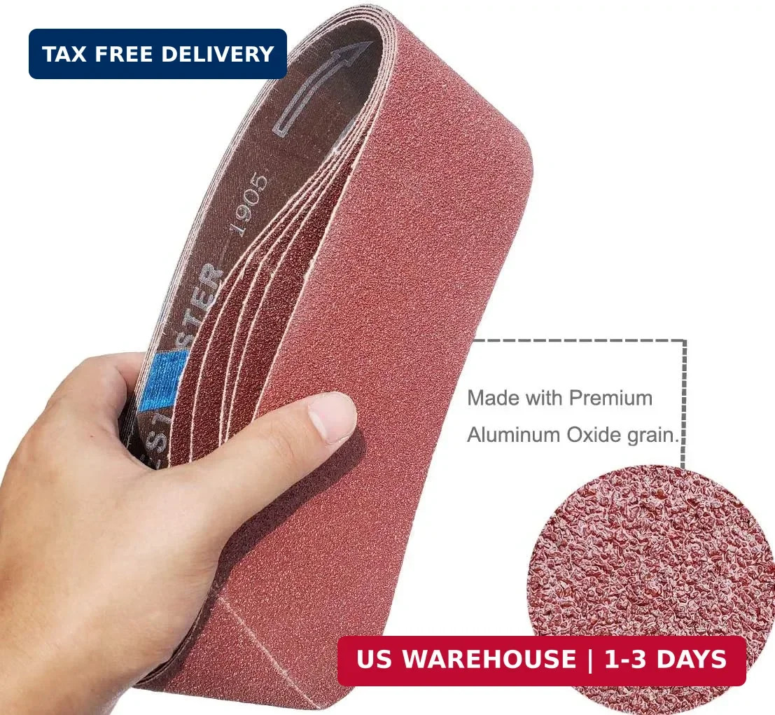 20 PCS 3 inch x 21 inch Abrasive Sanding Belts – 5 Each of 40 80 120 240 Grit Al