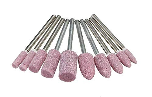 Oudtinx 10 Pcs 1/8 Shank Abrasive Mounted Stone Rotary Tool Grinding 10PCS
