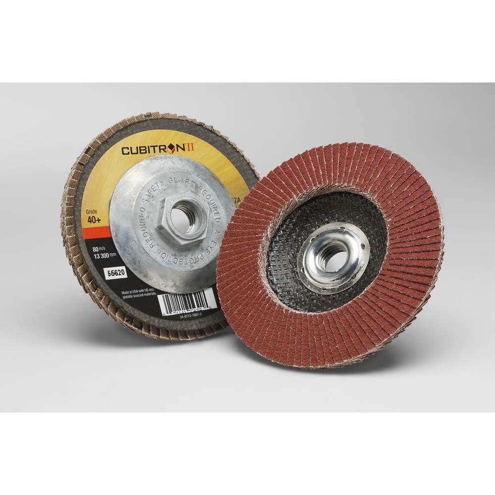 3M 7100049935 Cubitron II 967A T29 Flap Disc 40+ 4-1/2in 5/8-11 10pk