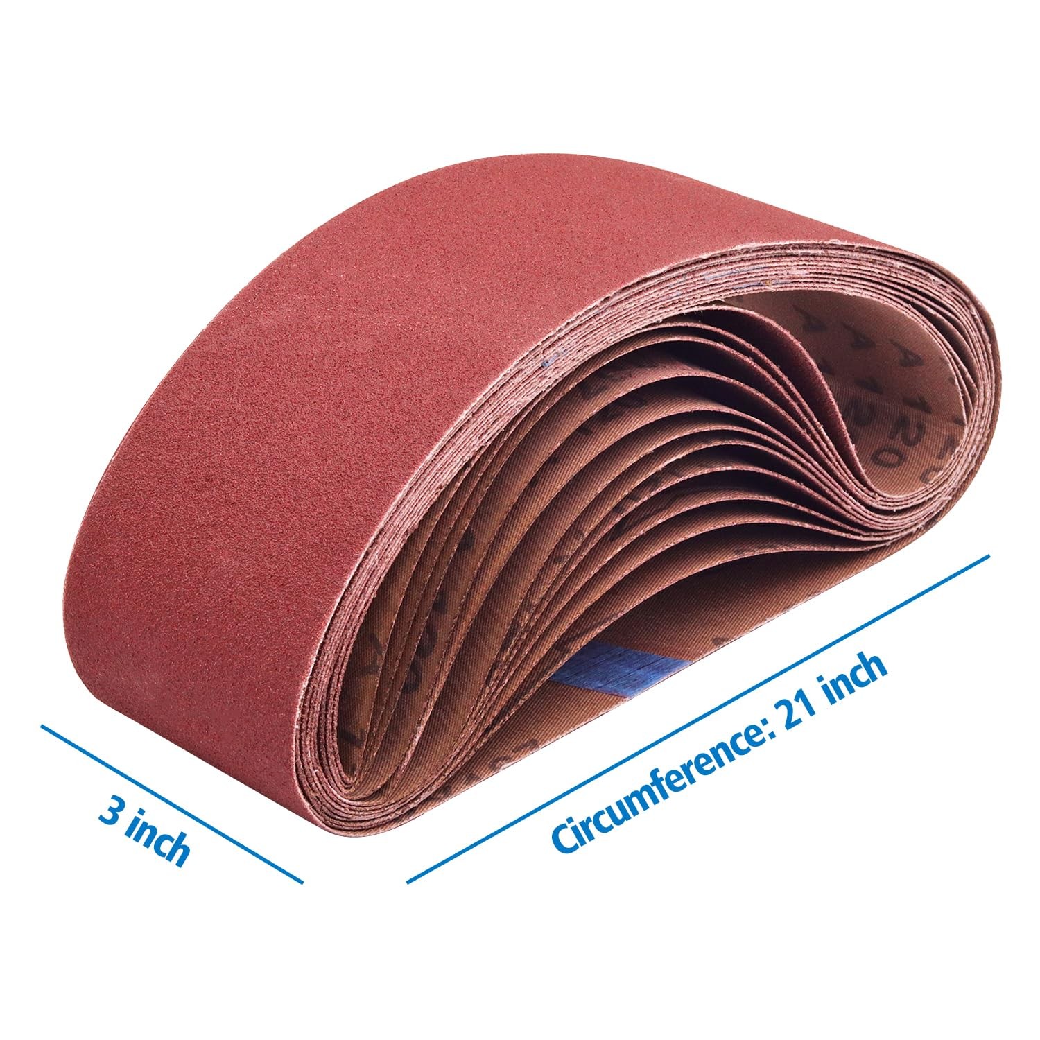3 x 21 inch Belt Sander Sanding Belts, 120 Grit 3 x 21 3x21in, 120