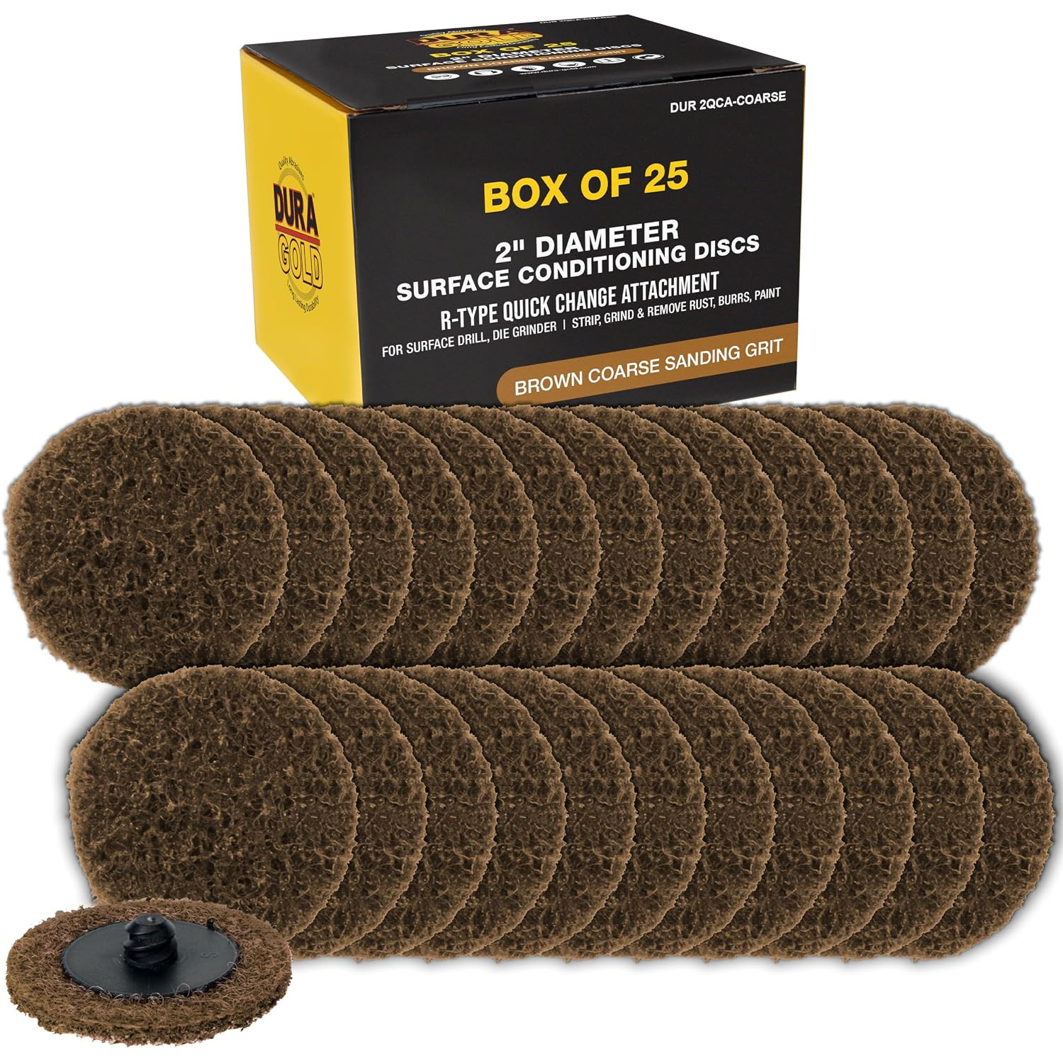 2″ Brown Coarse Surface Conditioning Discs (25 Pack) for Rust & Paint Removal