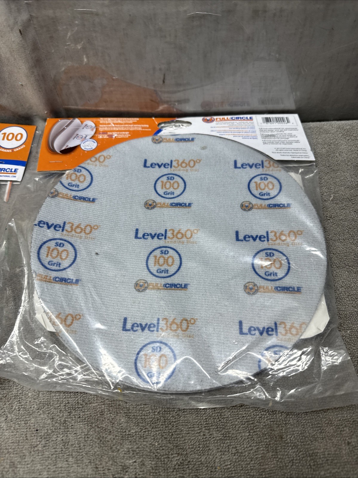 R•Level 360* Full Circle 100 Grit Sanding Disc Pack Of 5 NOS Lot Of 2