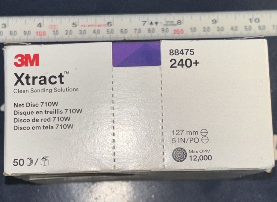 3M 5” Xtract Clean Sanding Solutions Disc 710W 240+ Grit/Grade 88475 50 Pads