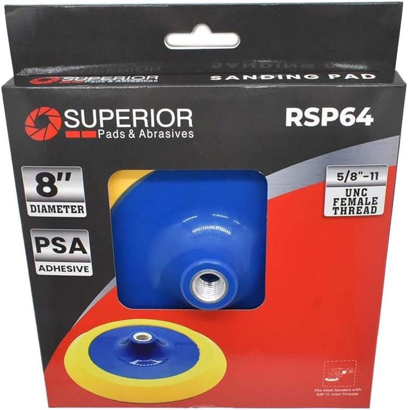 RSP64 8 Inch- 5/8 Inch-11 UNC PSA Adhesive Polisher Pad