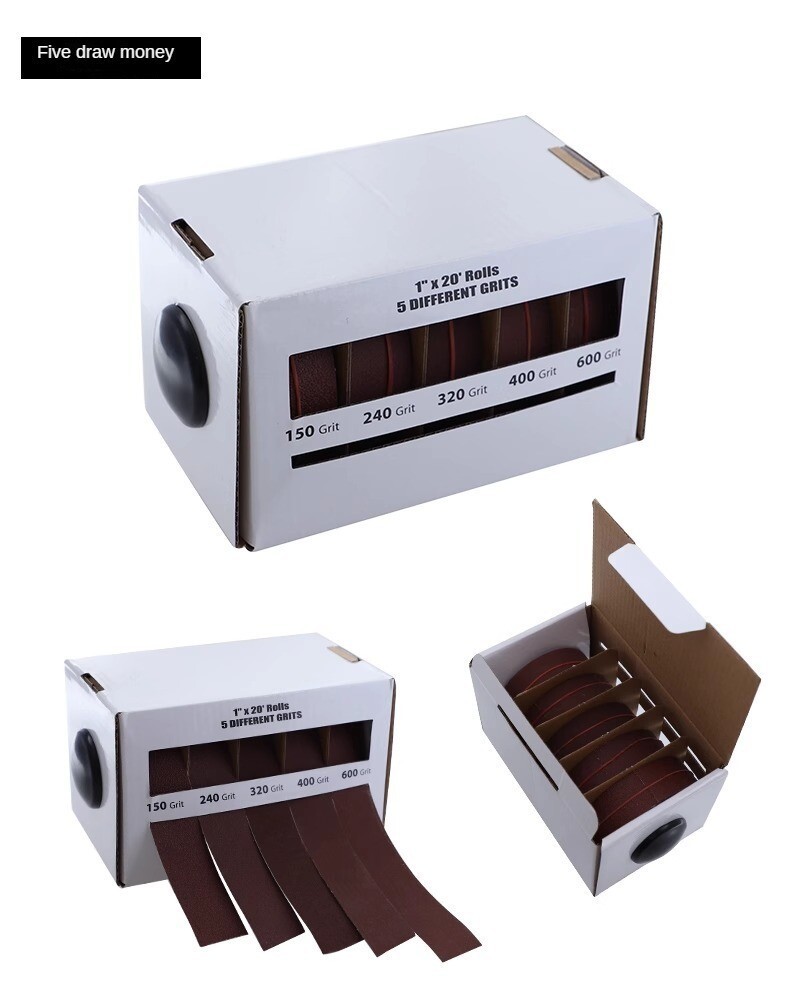 4/5 Axis Sanding Belt Roll Boxed Sandpaper for Wood Metal Furniture Polishing