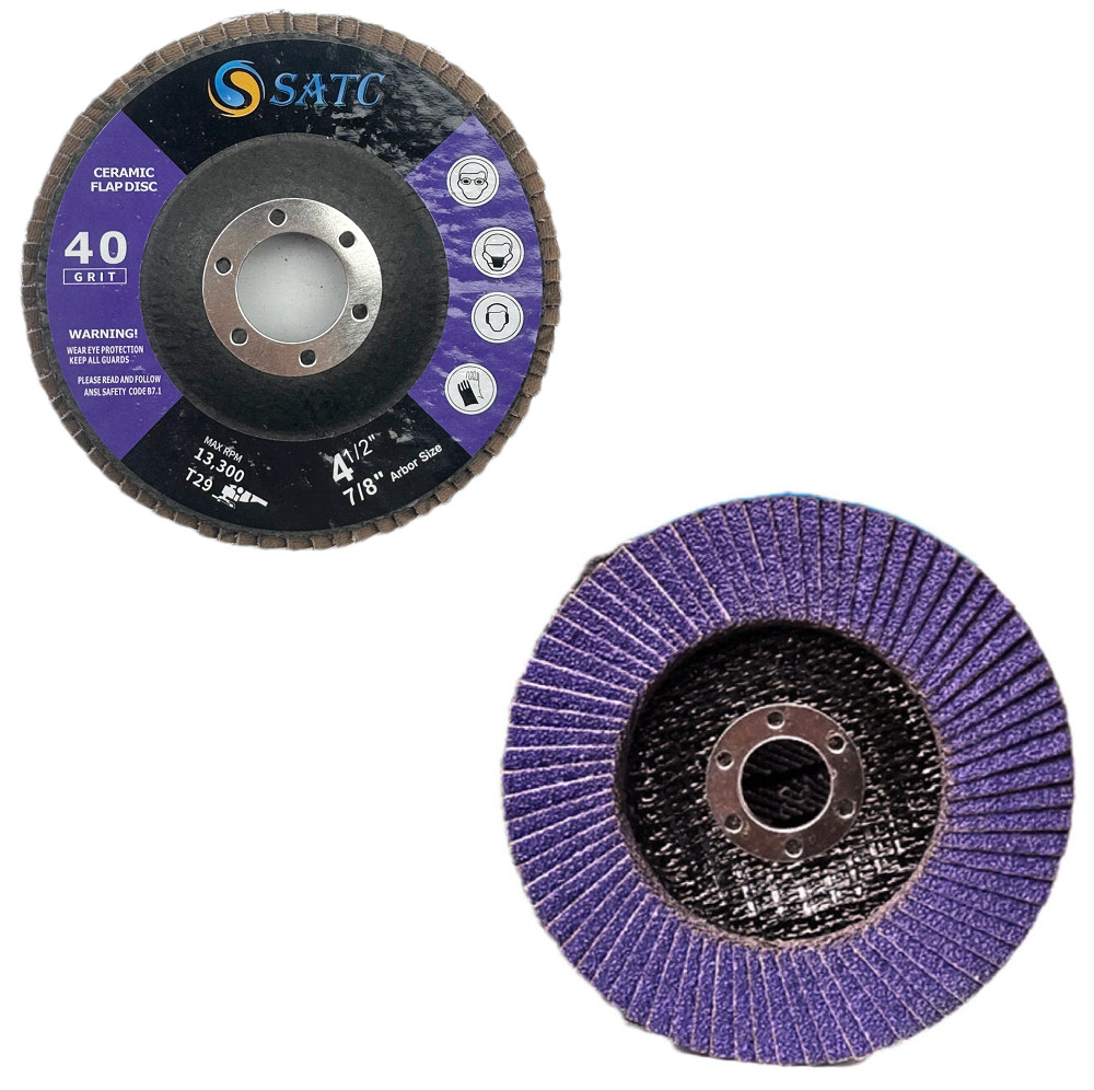 4-1/2” x 7/8″ Purple Ceramic Flap Discs Sanding Grinding Wheel 40 60 80 120 Grit