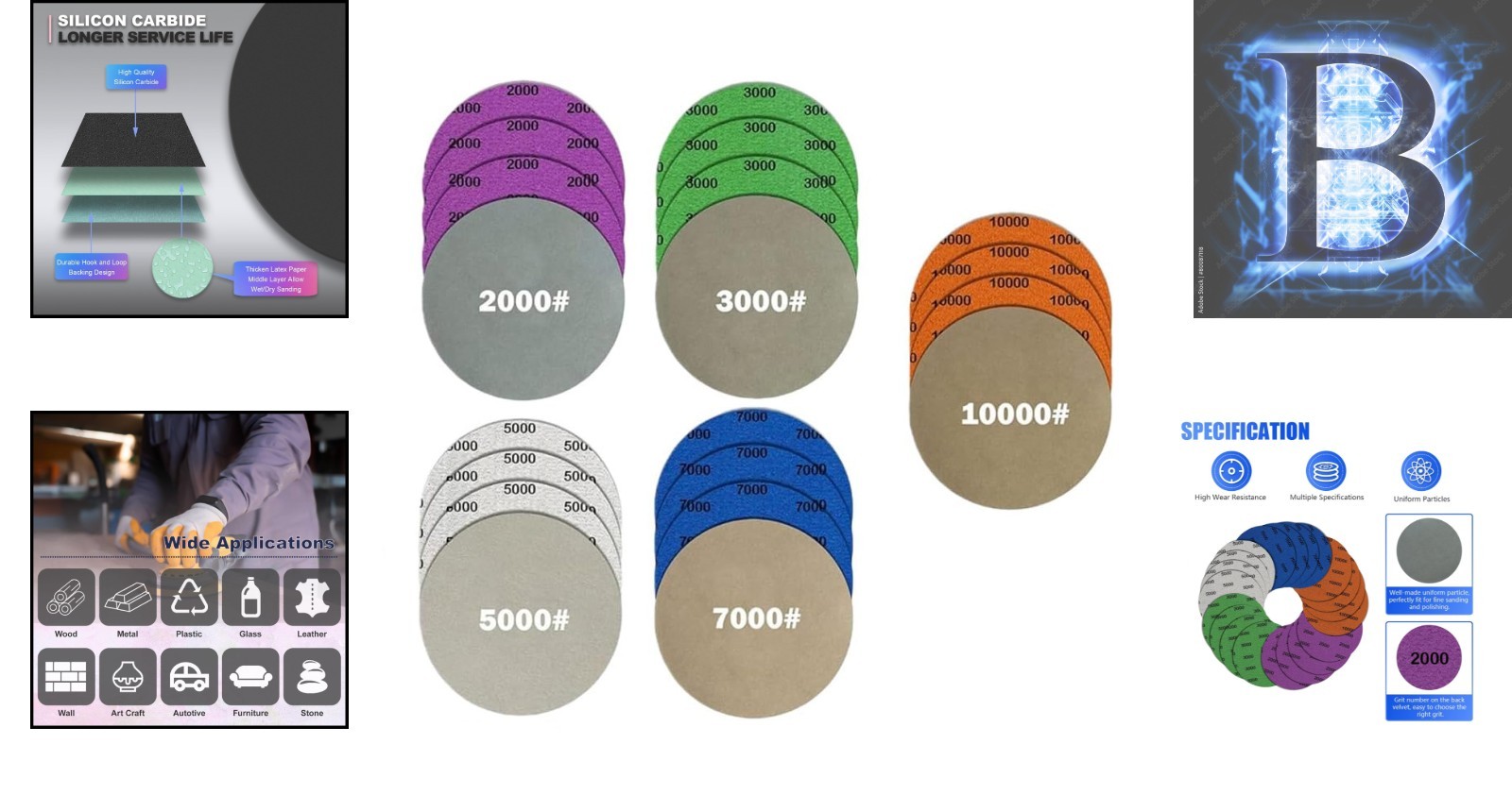 5-Inch Wet/Dry Sanding Discs – 20Pcs Silicon Carbide for Smooth Finishes