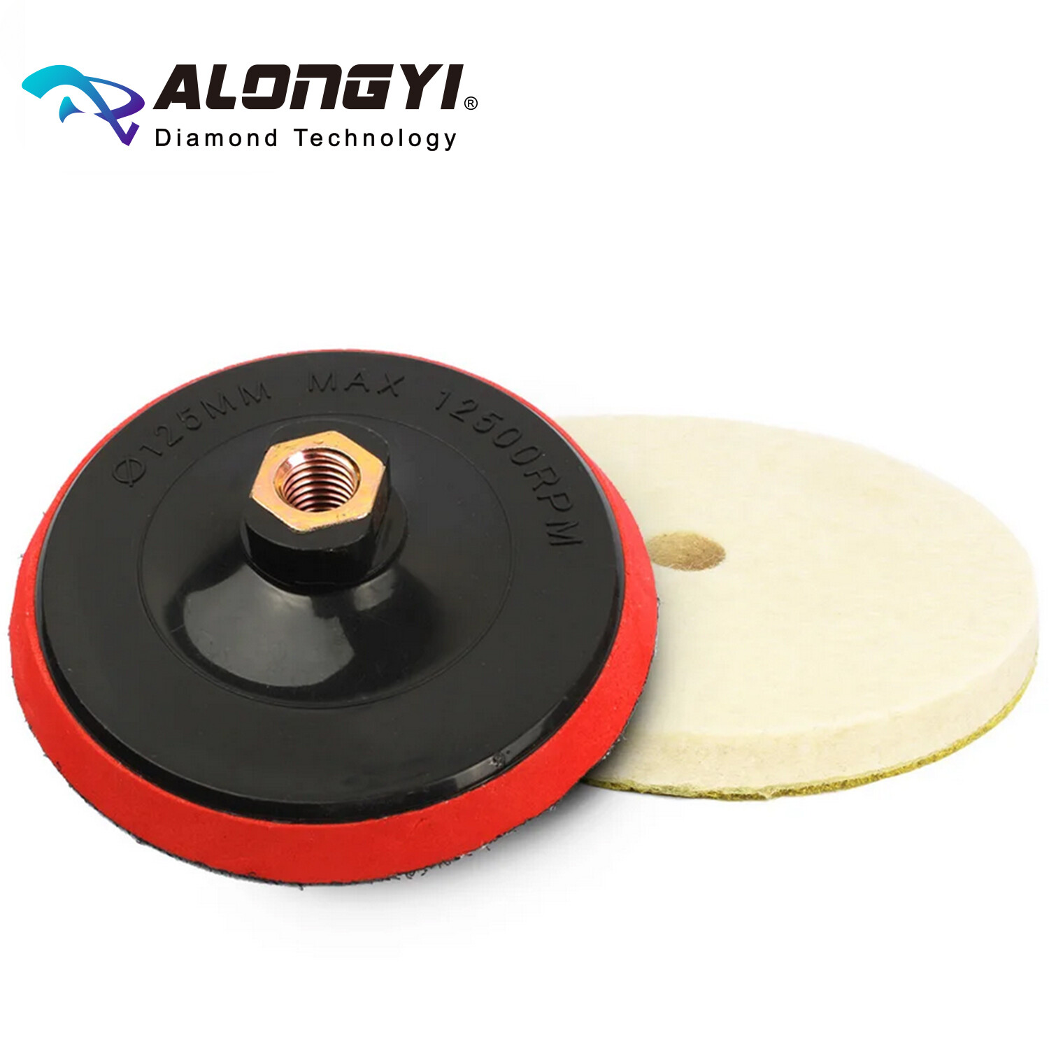 BUFF Pad Set 5 Inch Wool Pad with Plastic Sponge Bonnet Backing Pad Wool Felting
