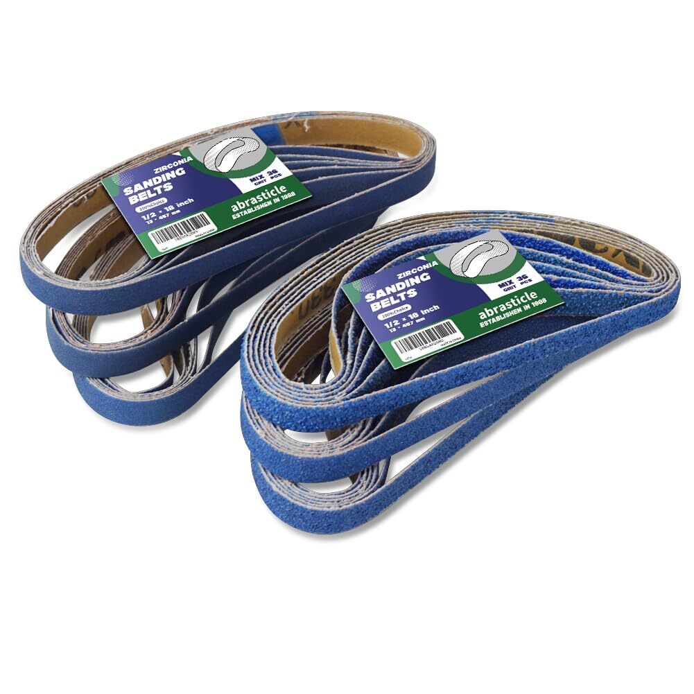 1/2″ x 18″ Zirconia Sanding Belts for Metal, 1/2 x 18 Inch Zirconia Metal Gri…