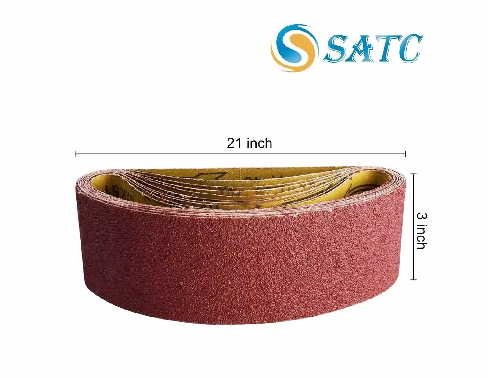 50PCS 3x21in Cloth Sanding Belt 40 Grit 75x533mm Aluminum Oxide for Metal & Wood