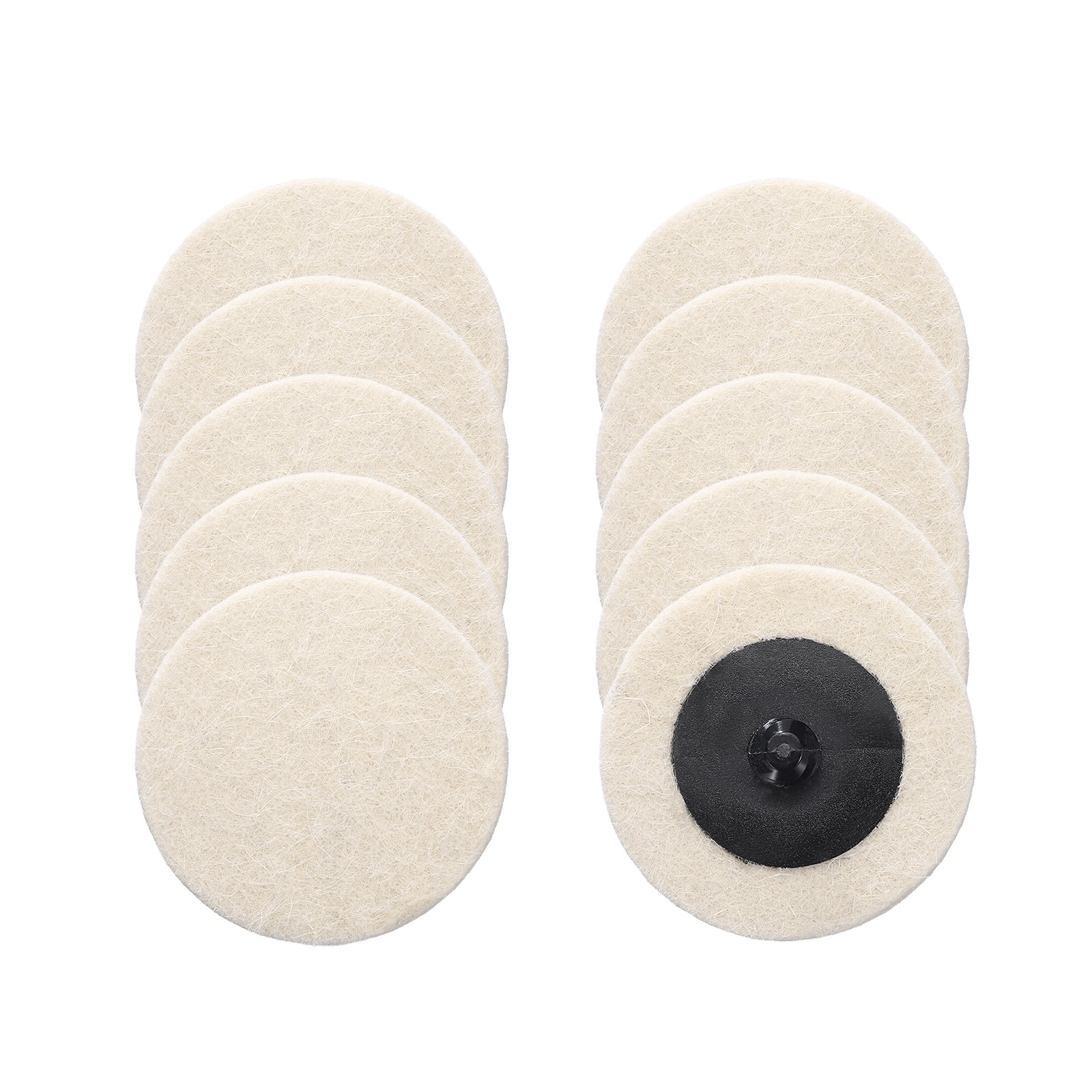 10 Pcs Wool Sanding Discs 2″, Felt Quick Change Sandpaper Discs, White