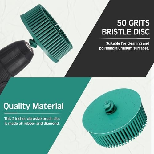 Acellegic 10 Pcs 2 Inch Bristle Disc Grit 50# Abrasive Coating Removal Disc G…