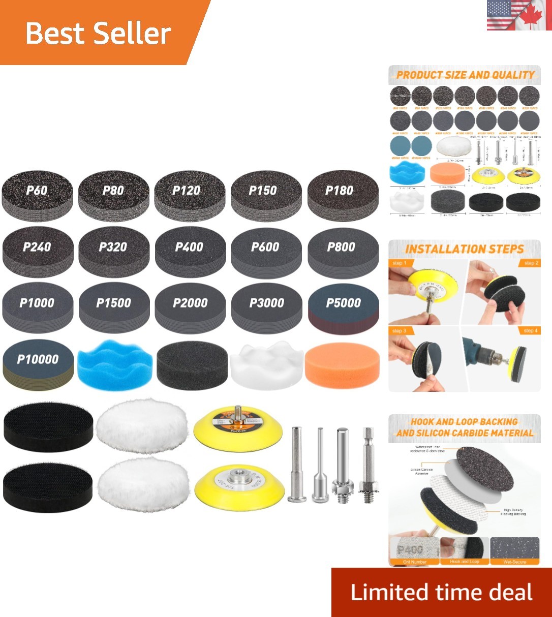 174 PCS 3 Inch Wet Dry Sanding Discs – Ideal for Detail Work & Polishing