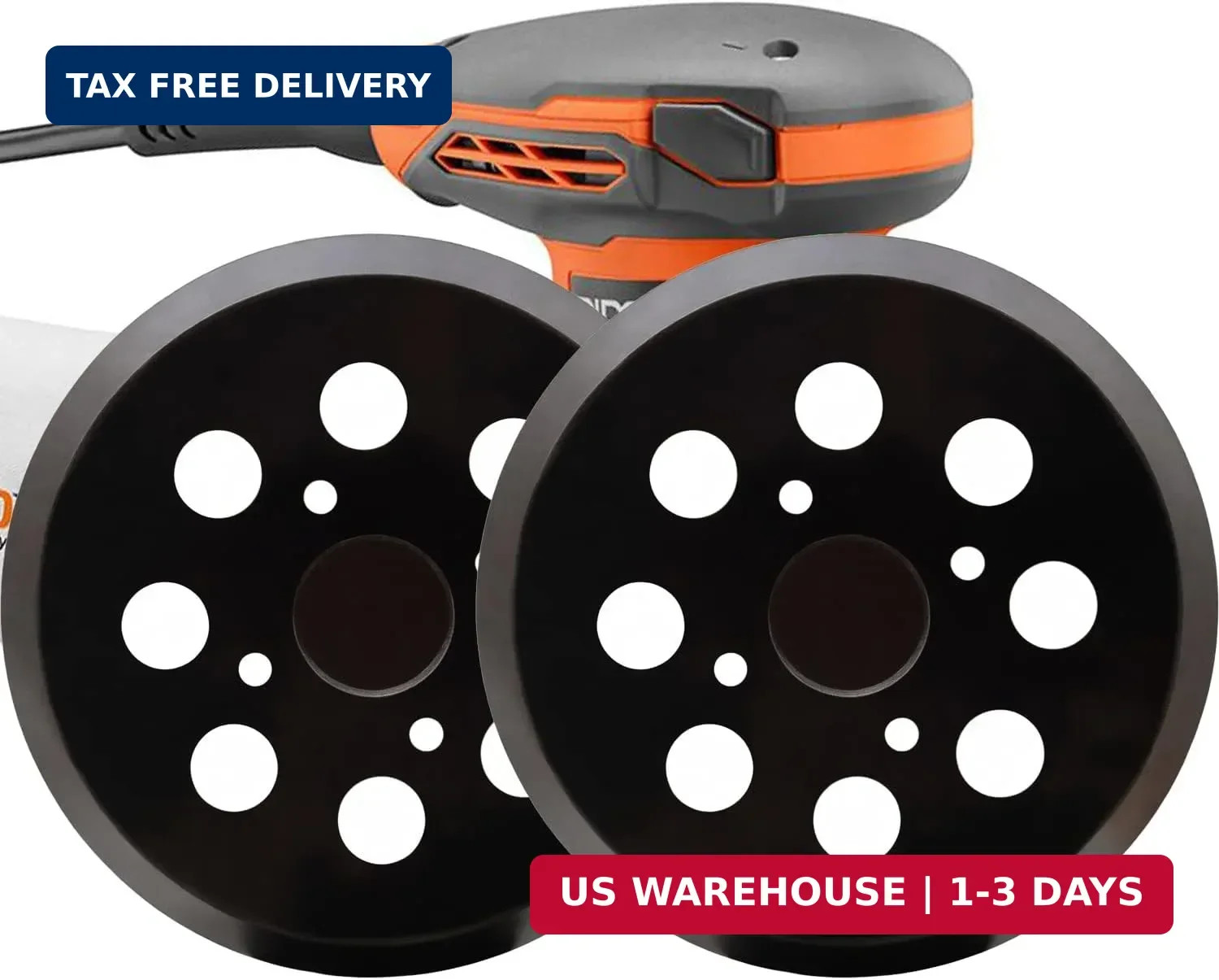 2 Pack 5 Inch 8 Hole Hook and Loop Sander Pad for Ridgid R2600, R2601 5″ Random